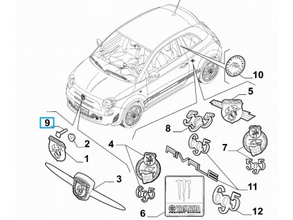 Abarth 500 Šroub