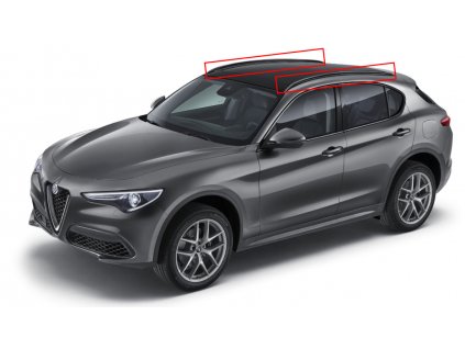 Alfa Romeo Stelvio Střešní lišty pro vozy se střešním oknem černé