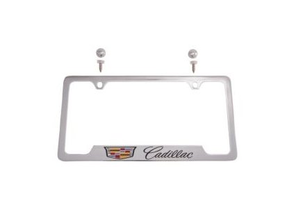 License plate frame - chrome (colored Cadillac logo)