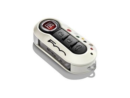 Fiat 500 / 500L White key cover with logo