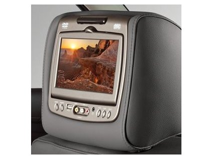 Chevrolet / Cadillac Escalade / Escalade ESV, GMC Yukon/ XL System informacyjno-rozrywkowy na tylne siedzenia z odtwarzaczem DVD w skórze - ciemnoszary