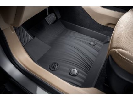 Buick Envision 2nd gen rubber mats with Buick logo black front row