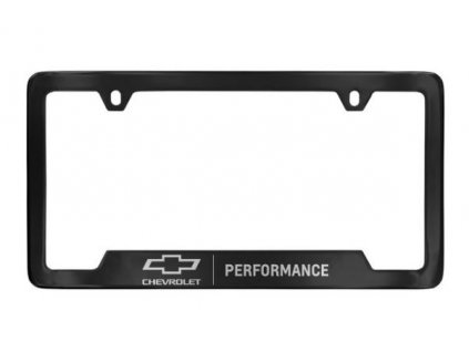 Ramka na tablicę rejestracyjną Chevroleta Black Baron &amp; Baron® z logo muszki i napisem Chrome Performance