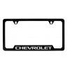 Chevrolet License plate frame by Baron &amp; Baron® in black with chrome Chevrolet lettering
