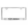 Chevrolet Chrome Baron &amp; Baron® License Plate Frame with Black Bowtie Logo and Performance Script