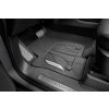 Chevrolet 5th gen Tahoe Premium full leather floor mats for the first row of seats in Jet Black with Chevrolet lettering