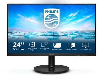 Philips V Line 241V8LA/00 LED display 60,5 cm (23.8") 1920 x 1080 px Full HD Černá