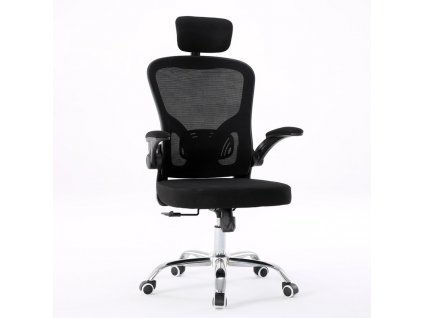 Topeshop FOTEL DORY CZERŃ kancelářská a počítačová židle Polstrované sedadlo Síťové opěradlo zad