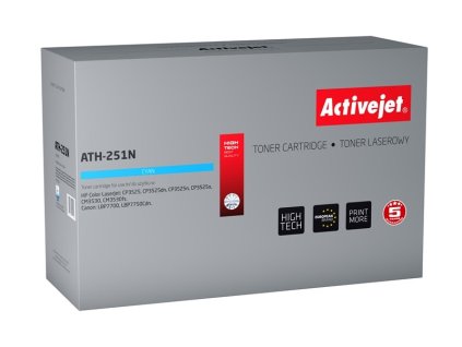 Activejet tonerová kazeta ATH-251N (náhrada za HP 504A CE251A, Canon CRG-723C; Supreme; 7000 stran; modrá)