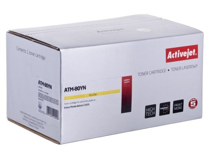 Activejet ATM-80YN tonerová kazeta pro tiskárny Konica Minolta, náhradní Konica Minolta TNP80Y; Supreme; 9000 stran; žlutá barva