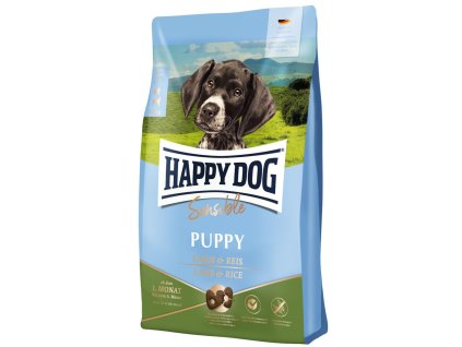 HAPPY DOG Sensible Puppy Suché krmivo pro psy Jehněčí, Rýže 10 kg