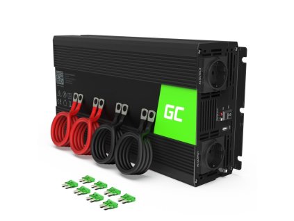 Green Cell INV12 zdroj/transformátor Auto 3000 W Černá