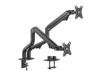Gembird MA-DA2-02 Nastavitelný stůl 2-displej montážní rameno (sklopné), 17”-32”, do 8 kg