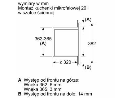 Vestavná mikrovlnná trouba BOSCH BEL620MB3 černá, 20 l, 800 W