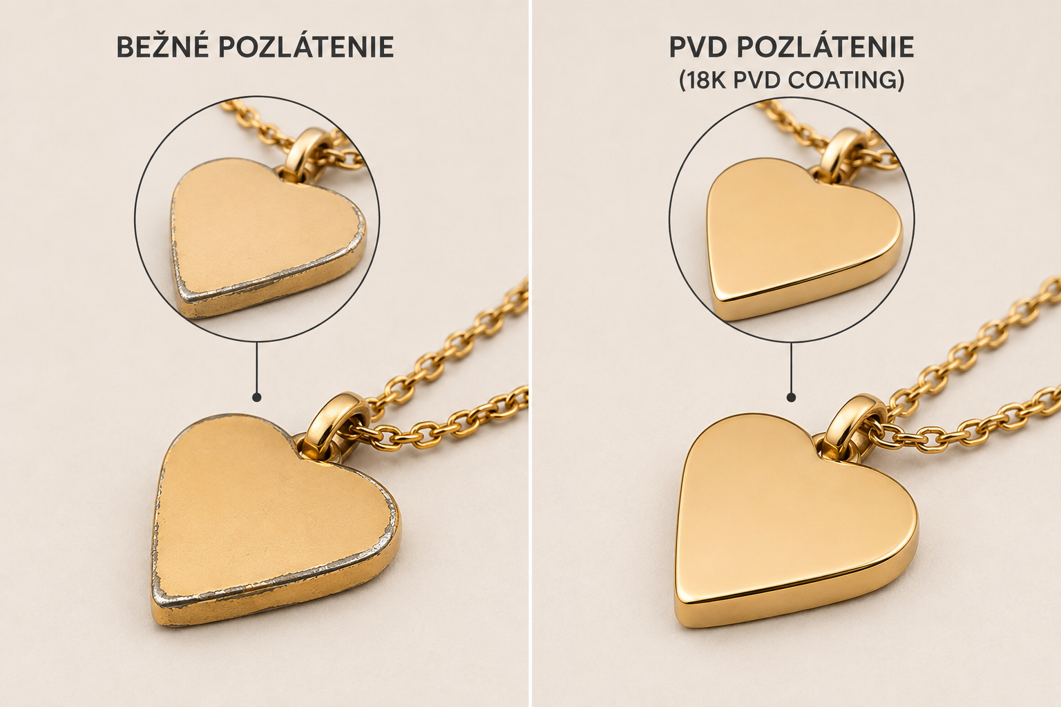 18K PVD pozlátenie – moderná technológia pre krásne a odolné šperky