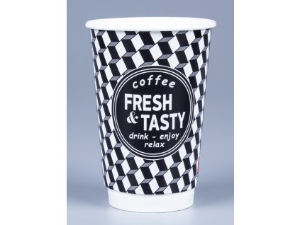 Papírové kelímky na kávu dvoustěnné termo DW 16oz Fresh and Tasty MoraCup (1)