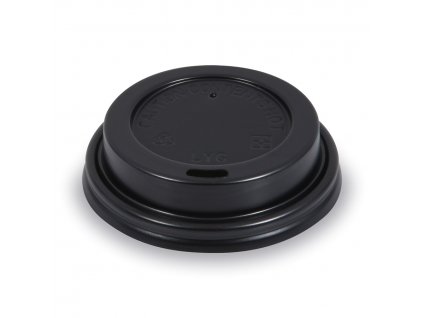 Plastové víčko na papírový kelímek černé velikost 80 mm MoraCup