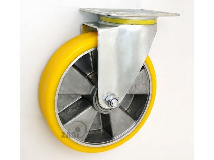 Polyuretánové koleso 200/47 mm, hliník, otočná vidlica s doskou