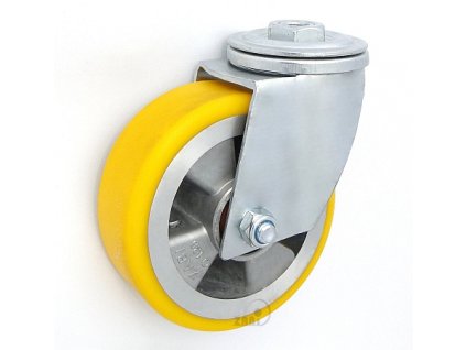 Polyuretánové koleso 125/42 mm, hliník, otočná vidlica s otvorom