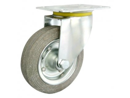 Gumové koleso 160/30 mm, šedá/oceľ, otočná vidlica s doskou