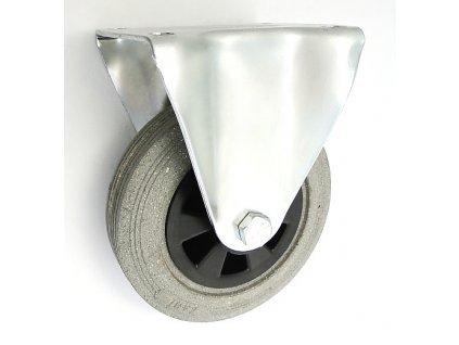 Gumové koleso 160/31 mm, šedá/plast, pevná vidlica s doskou