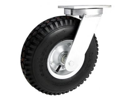 Pneumatické koleso čierne 350/110 mm, otočná vidlica s doskou