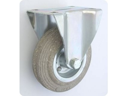Gumové koleso 125/21 mm, šedá/oceľ, pevná vidlica s doskou