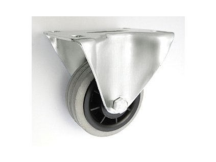 Gumové koleso 80/26 mm, šedá/plast, pevná vidlica s doskou