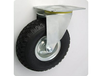 Pneumatické koleso čierne 260/80 mm, otočná vidlica s doskou