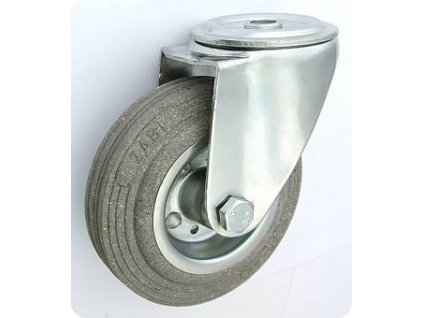Gumové koleso 200/36 mm, šedá/oceľ, otočná vidlica s otvorom