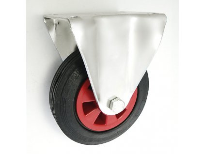 Gumové koleso 160/31 mm, čierna/plast, pevná vidlica s doskou
