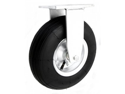 Pneumatické koleso čierne 330/108 mm, pevná vidlica s doskou