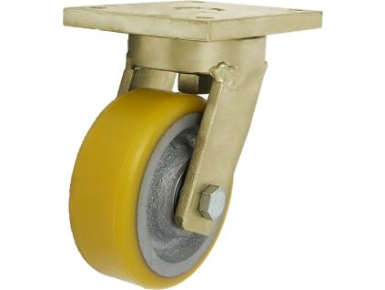 Polyuretánové koleso 80/46 mm, liatina, otočná vidlica s doskou