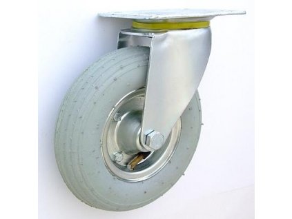 Pneumatické koleso šedé 200/50 mm, otočná vidlica s doskou