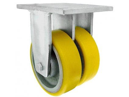 Polyuretánové koleso 350/2x70 mm, liatina, pevná vidlica s doskou