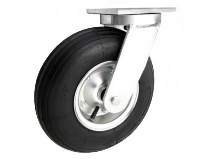 Pneumatické koleso čierne 330/108 mm, otočná vidlica s doskou