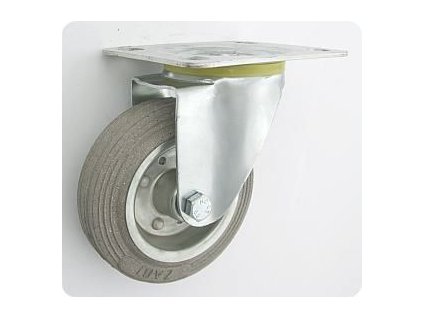 Gumové koleso 100/19 mm, šedá/oceľ, otočná vidlica s doskou