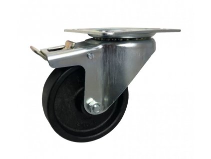 Žiaruvzdorné koleso 100/30 mm, PA66, otočná vidlica s doskou+brzda