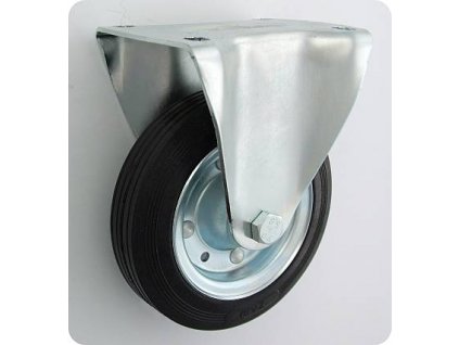 Gumové koleso 160/30 mm, čierna/oceľ, pevná vidlica s doskou