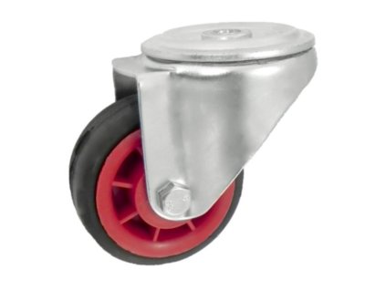 Gumové koleso 80/26 mm, čierna/plast, otočná vidlica s otvorom