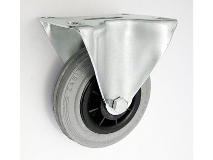 Gumové koleso 100/20 mm, šedá/plast, pevná vidlica s doskou