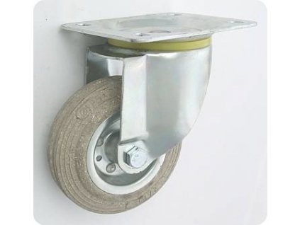Gumové koleso 125/21 mm, šedá/oceľ, otočná vidlica s doskou