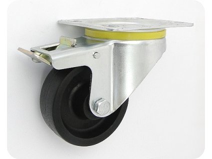 Žiaruvzdorné koleso 80/30 mm, PA66, otočná vidlica s doskou+brzda