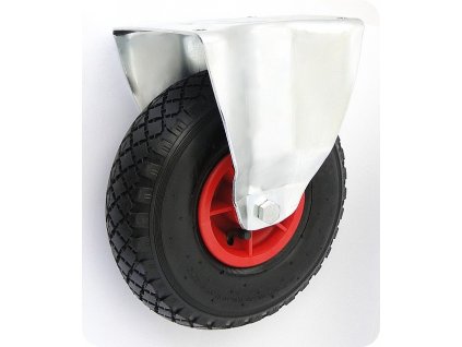 Pneumatické koleso čierne 260/80 mm, pevná vidlica s doskou
