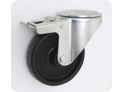 Žiaruvzdorné koleso 100/30 mm, PA66, otočná vidlica s otvorom+brzda