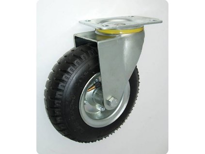 Pneumatické koleso čierne 225/70 mm, otočná vidlica s doskou