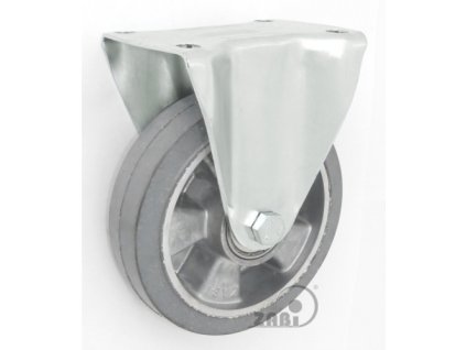 Gumové koleso 160/40 mm, šedá/hliník,  pevná vidlica s doskou