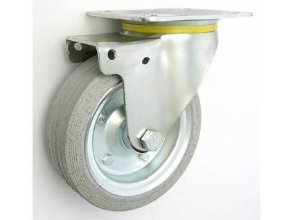 Gumové koleso 160/44 mm, šedá/oceľ, otočná vidlica s doskou