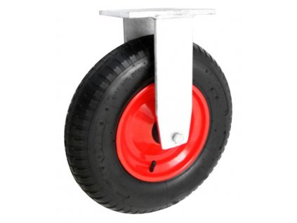 Pneumatické koleso čierne 400/100 mm. pevná vidlica s doskou (6PR)