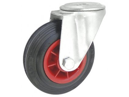 Gumové koleso 100/20 mm, čierna/plast, otočná vidlica s otvorom